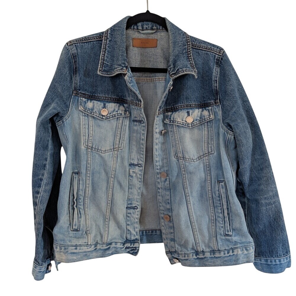 Blank NYC Two Toned Acid Wash Women's Denim Jacket Size M Grunge Y2K
